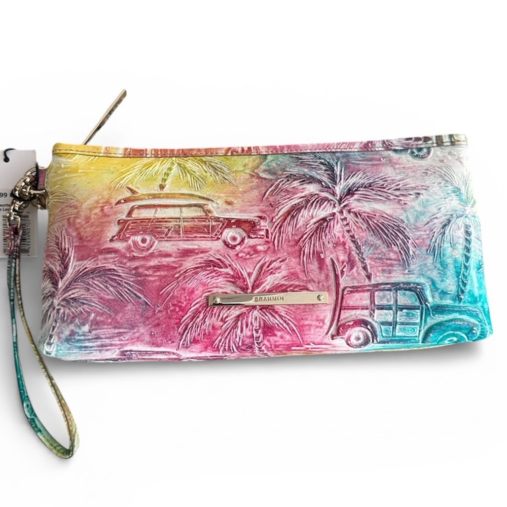 Brand New Brahmin Copa Cabana Kayla Multicolor Wristlet - Picture 2 of 7